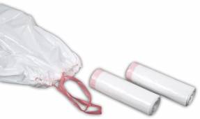 Affaldssække m/snoretræk plastik hvid 750x1100mm Luksus 10stk/rul