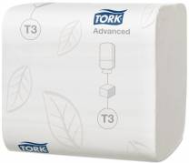 Toiletpapir i ark Tork Bulk T3 Advanced 2-lags 114271 36x242stk/kar
