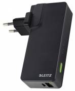 Oplader Leitz USB væg+Power Bank 3000mAh sort