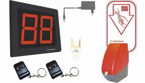 Kø-nummersystem startpakke m. display Rød dispenser D900