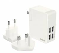 Oplader Traveller Leitz USB med 4 stik 24W