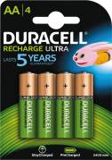 Batteri Duracell genopladelig AA 2400mAh 4stk/pak
