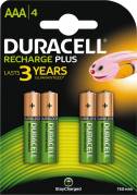 Batteri Duracell genopladelig AAA 750mAh 4stk/pak