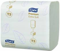 Toiletpapir i ark Tork Bulk T3 Prem 2-lags 114276 7560ark/kar