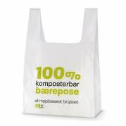 Bærepose bioplast hvid 18my 300/75x550mm 500stk/ka