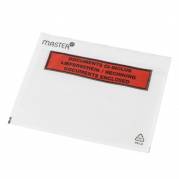 Følgeseddelslomme Master'In 175X117mm C6 transparent m/tryk 1000stk/kar 552779