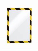 Skilt Duraframe Security A4 m/gul/sort ramme 10stk/pak