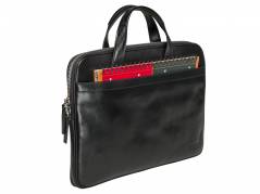 Computertaske Pierre by Elba læder sort slim