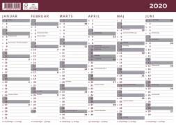 Kartonkalender halvårs A4 30x21cm 8590 00