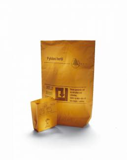 Affaldssække papir 70x95x25cm 2-lags m.plastik indv
