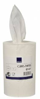 Aftørringspapir Care-Ness mini 1-lags hvid 20cmx120m 12rul/ks