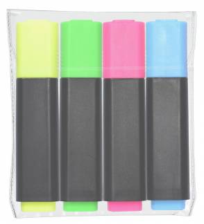 Tekstmarker Q-Line assorteret 4stk/sæt