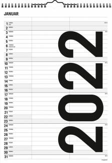 Familiekalender Black & White 2022 2 kolonner 22 0665 10