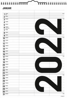 Familiekalender Black & White 2022 3 kolonner 22 0665 20