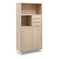 Kontorskab DNA, 800x1660 mm, Eg/Hvid, skuffemodul 4A4/2A4