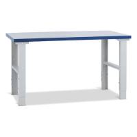 Filebænk med 40 mm grå laminatplade 1500x800 mm