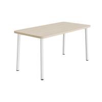 Bord Add 590, 1400x700 mm højde 720 mm med lydabsorberende hvidpigmenteret eg, hvidt stel
