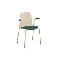 Stol Add 5901 hvidpigmenteret eg, polstret sæde i grønt tekstil, grønt stel