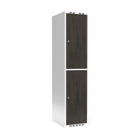 Garderobeskab 1x400 mm Lige tag 2-delt søjle Laminat dør Nocturne wood Cylinderlås