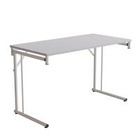 Klapbord Silhuett 1200x600mm,Grå laminat og hvidt stel