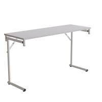Klapbord Silhuett 1300x450mm,Grå laminat og hvidt stel