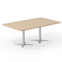 Konferencebord DNA, Eg 2000x1200 mm rektangulært, Alugråt understel