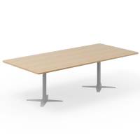 Konferencebord DNA, Eg 2600x1200 mm rektangulært, Alugråt understel
