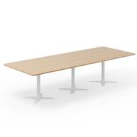 Konferencebord DNA, Eg 3200x1200 mm rektangulært, Hvidt understel