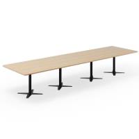 Konferencebord DNA, Eg 4400x1200 mm rektangulært, Sort understel