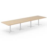 Konferencebord DNA, Eg 4400x1200 mm rektangulært, Hvidt understel