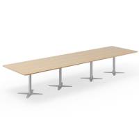 Konferencebord DNA, Eg 4400x1200 mm rektangulært, Alugråt understel