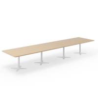 Konferencebord DNA, Eg 5000x1200 mm rektangulært, Hvidt understel