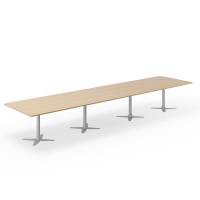 Konferencebord DNA, Eg 5000x1200 mm rektangulært, Alugråt understel