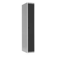 Garderobeskab SMG 1x300mm med lige tag, antracitgrå døre og greb for hængelås