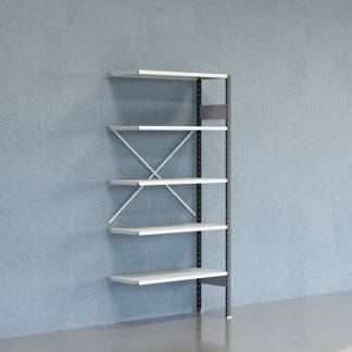 Lagerreol V06 Følgesektion 2100x400 mm Åben / 7035
