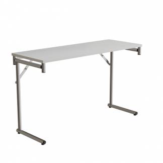 Klapbord Silhuett 1200x450mm,Hvid laminat og krom stel