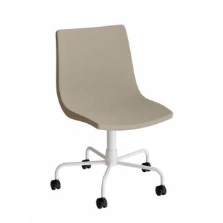 Stol Colt 10015 Drejeligt undestel med hjul, beige tekstil, hvidt stel