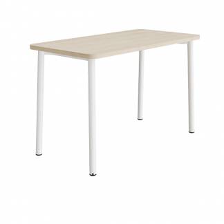 Bord Add 590, 1400x700 mm højde 900 mm med lydabsorberende hvidpigmenteret eg, hvidt stel