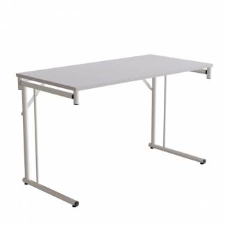 Klapbord Silhuett 1200x600mm,Grå laminat og hvidt stel