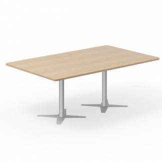 Konferencebord DNA, Eg 2000x1200 mm rektangulært, Alugråt understel