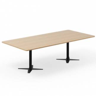 Konferencebord DNA, Eg 2600x1200 mm rektangulært, Sort understel