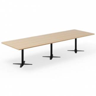 Konferencebord DNA, Eg 3800x1200 mm rektangulært, Sort understel