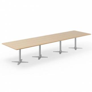 Konferencebord DNA, Eg 4400x1200 mm rektangulært, Alugråt understel