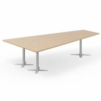 Konferencebord DNA, Eg 3200x1800 mm trapezformet, Alugråt understel