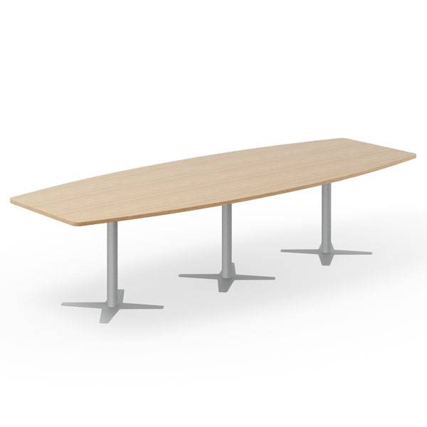 Konferencebord DNA, Eg 3200x1200 mm b&aring;dformet, Alugr&aring;t understel