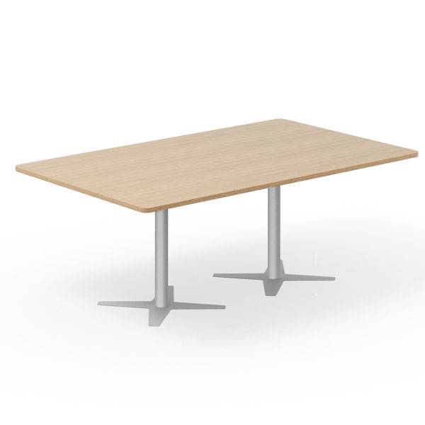 Konferencebord DNA, Eg 2000x1200 mm rektangul&aelig;rt, Alugr&aring;t understel