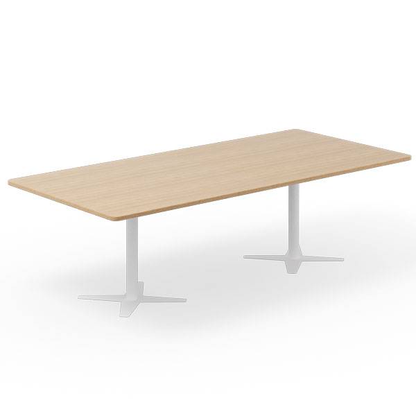Konferencebord DNA, Eg 2600x1200 mm rektangul&aelig;rt, Hvidt understel