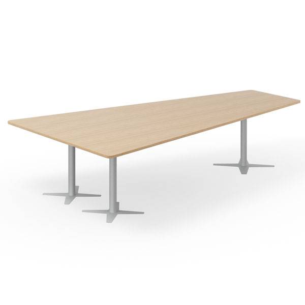 Konferencebord DNA, Eg 3200x1800 mm trapezformet, Alugr&aring;t understel