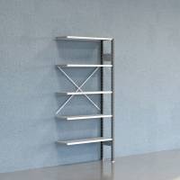 Lagerreol V06 F&oslash;lgesektion 2100x300 mm &Aring;ben / Galv