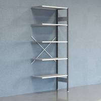Lagerreol V06 F&oslash;lgesektion 2500x500 mm &Aring;ben / Galv